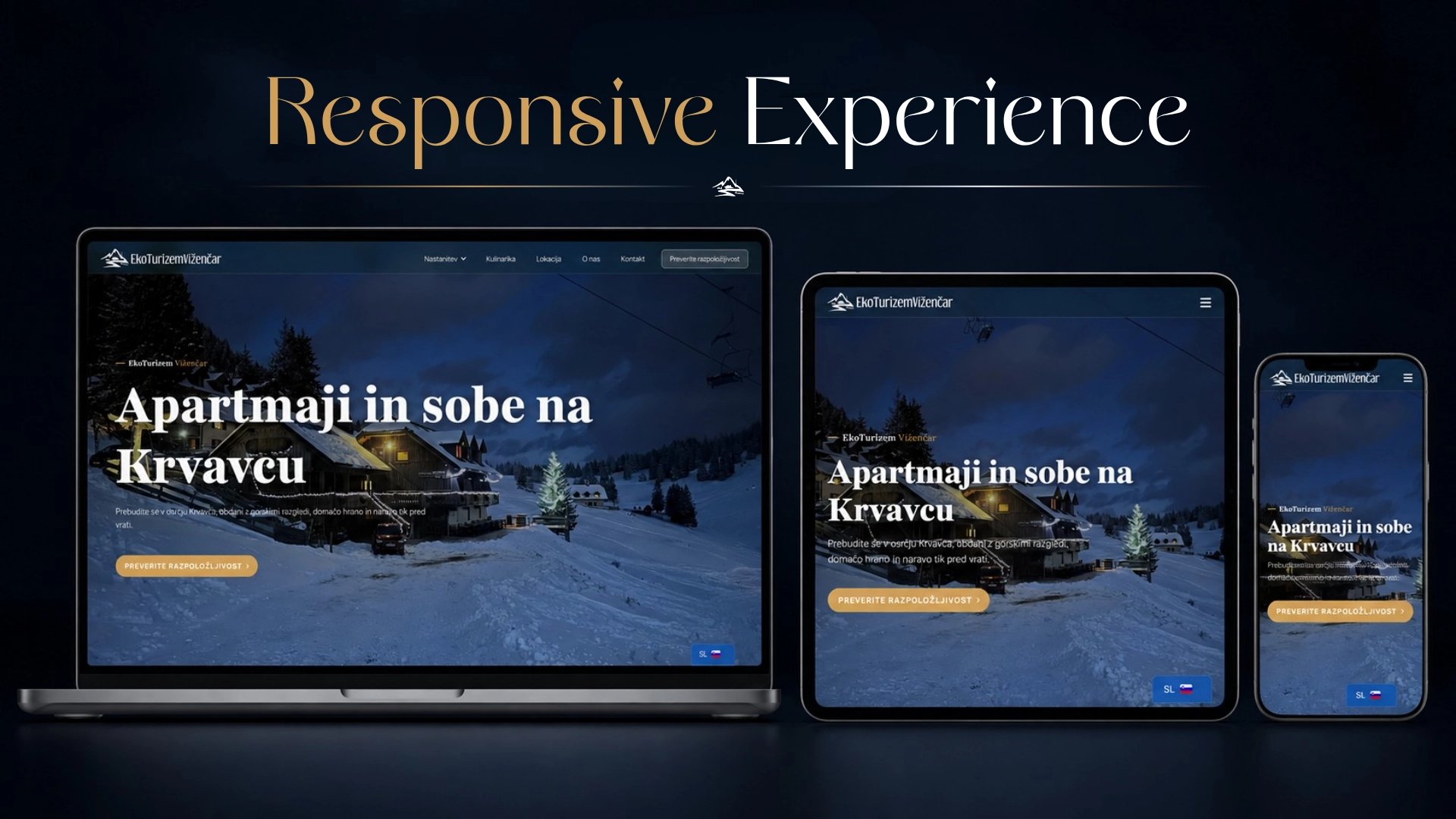 EkoTurizem Viženčar responsive website experience