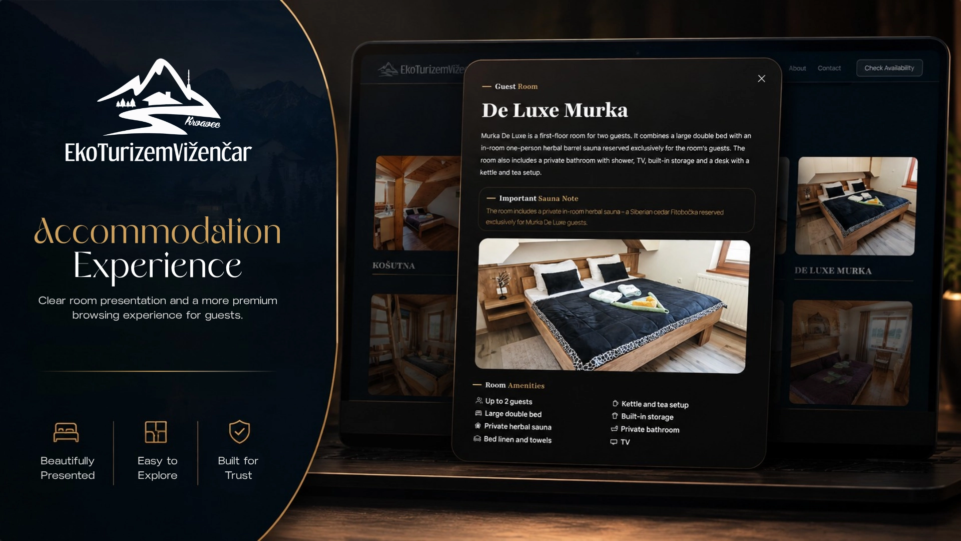 EkoTurizem Viženčar accommodation pages