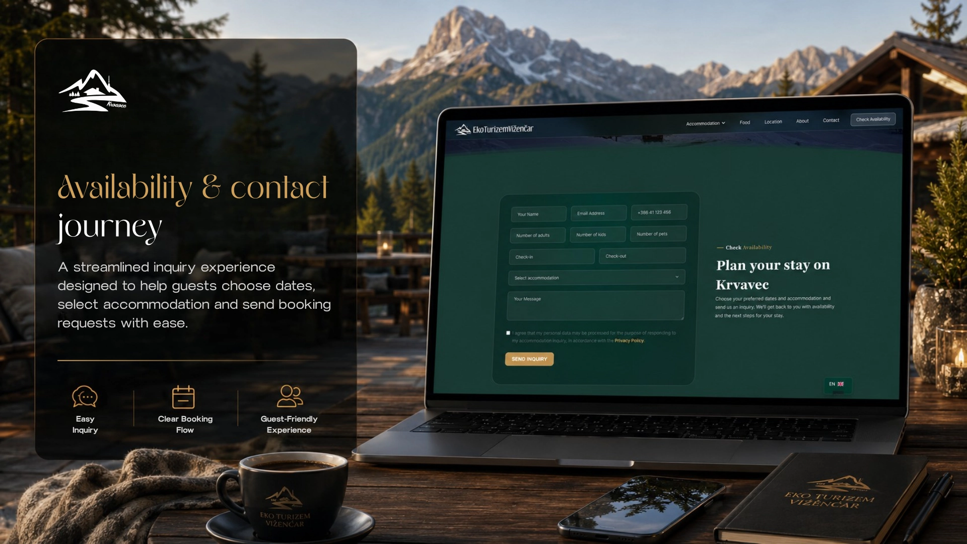 EkoTurizem Viženčar availability and contact journey